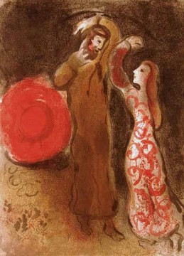 Marc Chagall Werke - Ruth und Boaz treffen auf den lithographierten Zeitgenossen Marc Chagall